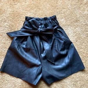 Zara faux leather high waisted shorts